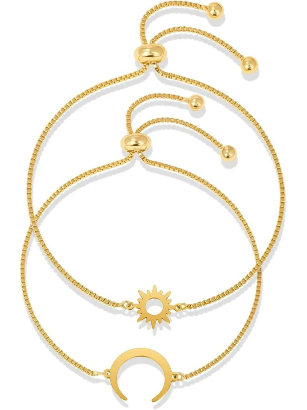 18K Gold BFF Friendship Bracelet Matching Butterfly Cross Charms Bracelet Set fo